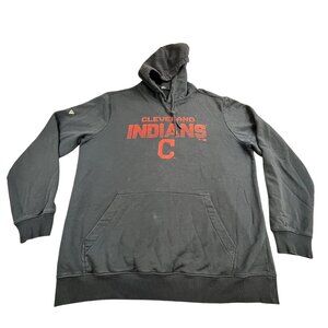 VTG Cleveland Indians Levelwear Mens XL Blue Pullover Hoodie Sweatshirt Baseball